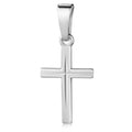 Anhänger Kreuz seidenmatt/diamantiert 13mm Silber 925/000 rhodiniert