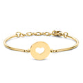 Lovebird Armband mit Platte/Herz Edelstahl IPG
