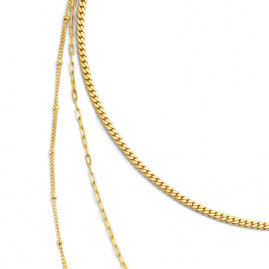 Lovebird Collier 3-rhg. im Layering Look Edelstahl IPG