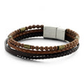 Frank 1967 Armband Echt Leder braun Edelstahl