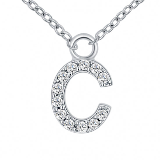 Lovebird Buchstabencollier mit Zirkonia Echt Silber 925/000
