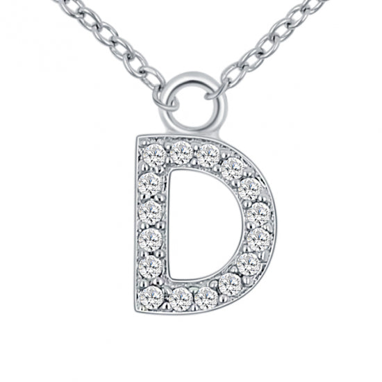 Lovebird Buchstabencollier mit Zirkonia Echt Silber 925/000