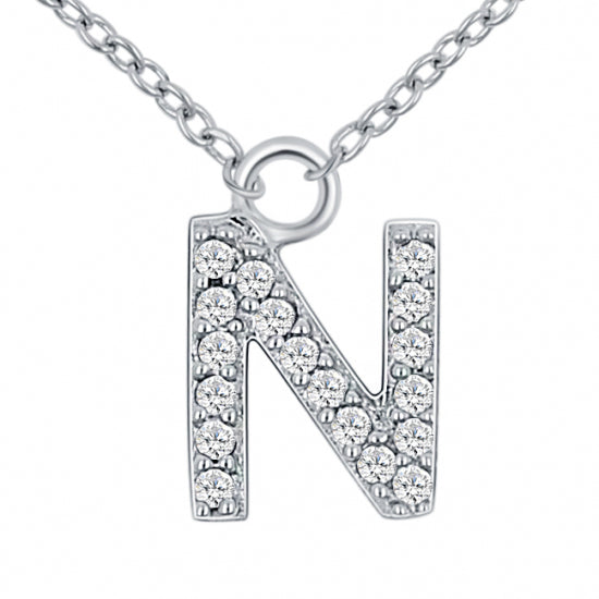 Lovebird Buchstabencollier mit Zirkonia Echt Silber 925/000