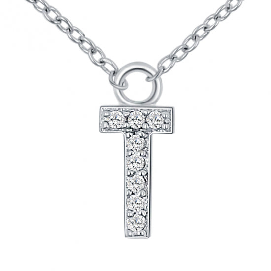 Lovebird Buchstabencollier mit Zirkonia Echt Silber 925/000