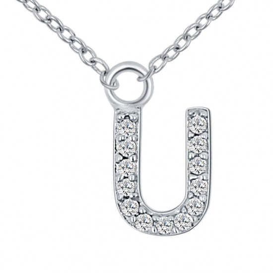 Lovebird Buchstabencollier mit Zirkonia Echt Silber 925/000