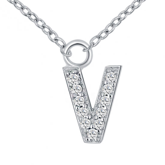 Lovebird Buchstabencollier mit Zirkonia Echt Silber 925/000