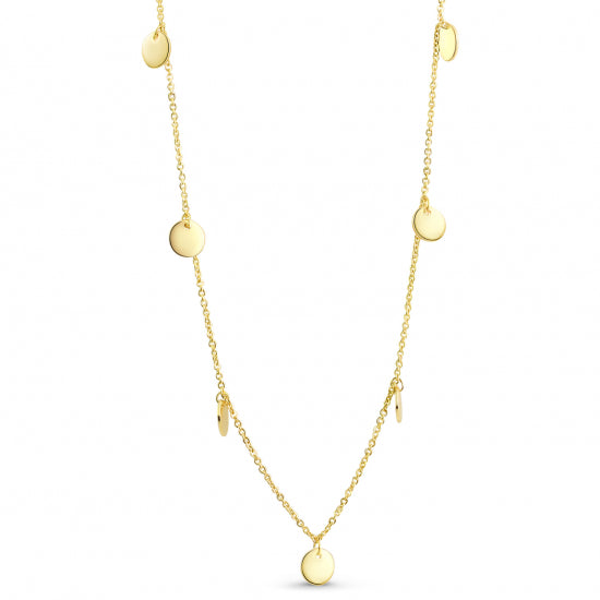 Collier mit 7 Plättchen Ø 6mm Silber 925/000 vergoldet