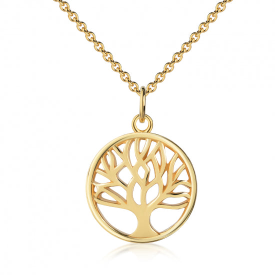Collier Lebensbaum Echt Silber 925/000 vergoldet