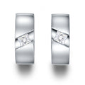 Lovebird Klappcreolen mit Zirkonia Princess Cut Silber 925/000