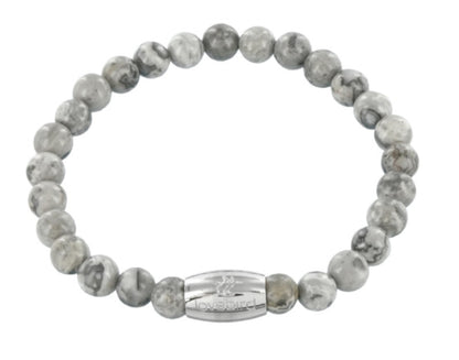 Lovebird Armband Jaspis grau Edelstahl