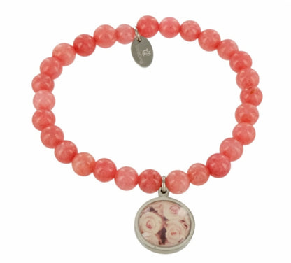 Lovebird Armband Jade pink Edelstahl IPS