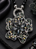 Varioanhänger Blume Schwarz/Silber