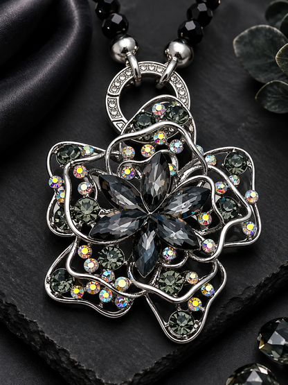 Varioanhänger Blume Schwarz/Silber