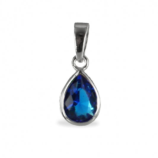 Anhänger mit Zirkonia blau - Silber 925/000
