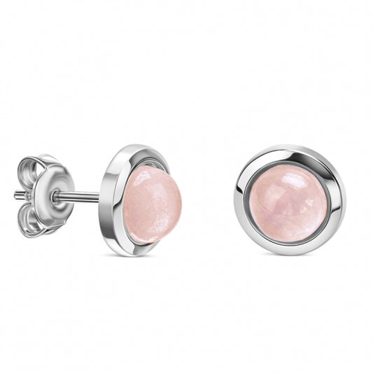 Ohrstecker mit Chalcedon rosa Silber 925/000