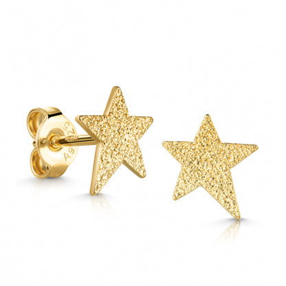 Ohrstecker Polarstern mit Diamant Glitzer 10 Milliemes vergoldet Silber 925/000