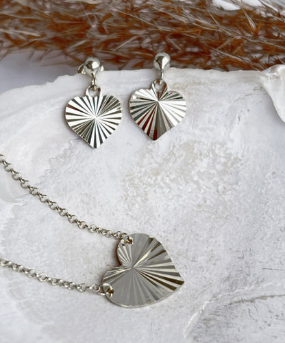 Collier mit Herz diamantiert 38+5cm Silber 925/000