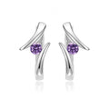 Klappcreolen 13mm mit Zirkonia amethystfarbig Silber 925/000