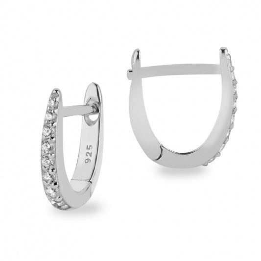 Klappcreolen mit 16 Zirkonia Silber 925/000
