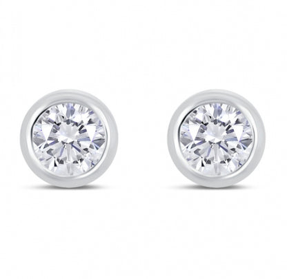 Lovebird Ohrstecker mit Zirkonia 101 Facetten 6mm Silber 925/000