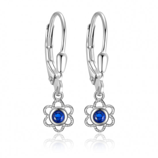 Ohrhänger Zirkonia blau Silber 925/000