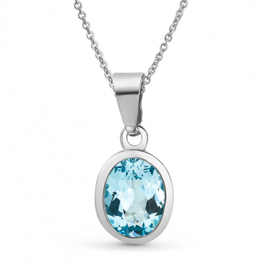 Anhänger mit Blautopas Silber 925/000 rhodiniert