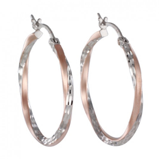 Creolen 30mm Bicolor Silber 925/000
