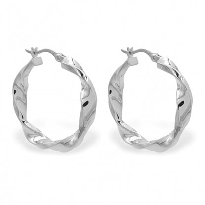 Creolen 35/4mm twisted Silber 925/000