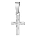 Anhänger Kreuz glanz/diamantiert 10mm Silber 925/000 rhodiniert
