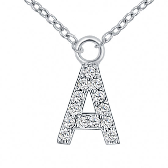 Lovebird Buchstabencollier  mit Zirkonia Echt Silber 925/000