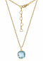 Collier mit Quarz in Swiss Blue 13x13mm Silber 925/000 3 Milliemes vergoldet