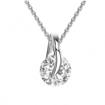 Collier mit Anhänger Zirkonia Ø 5mm weiß Silber 925/000