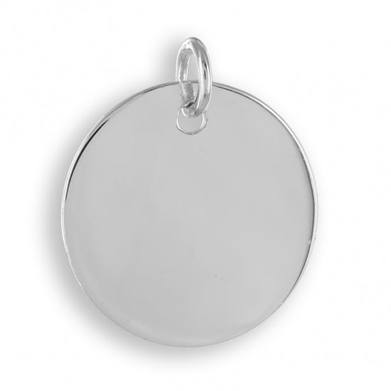 Anhänger Gravurplatte rund Echt Silber 925/000