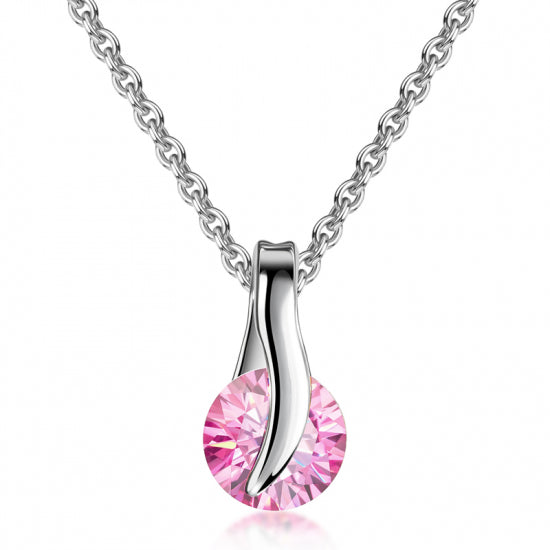 Collier mit Anhänger Zirkonia Ø 5mm rosé Silber 925/000