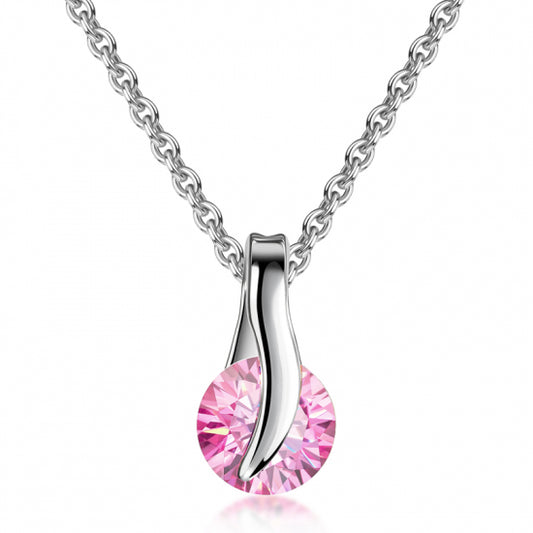 Collier mit Anhänger Zirkonia Ø 5mm rosé Silber 925/000