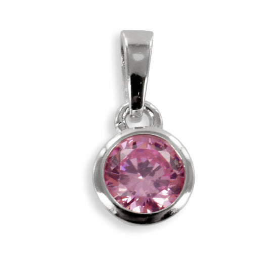 Anhänger Zirkonia 5mm rosé - Silber 925/000