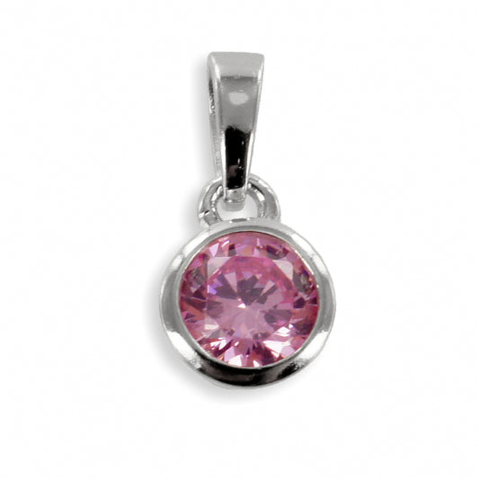 Anhänger Zirkonia 5mm rosé - Silber 925/000