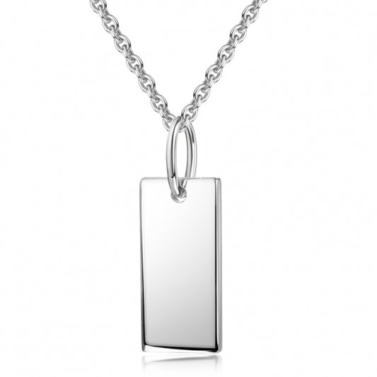 Collier mit Gravuranhänger 17x8mm Silber 925/000