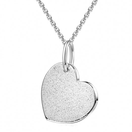 Collier mit Anhänger Herz 15x14mm mit Diamant Glitzer Silber 925/000