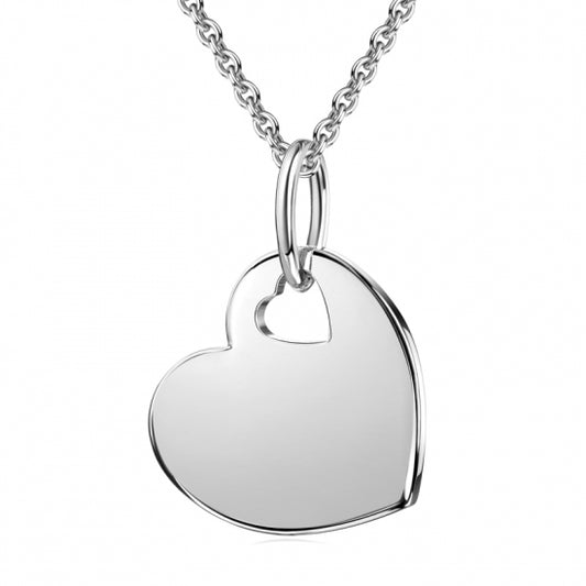 Collier mit Gravuranhänger Herz Silber 925/000
