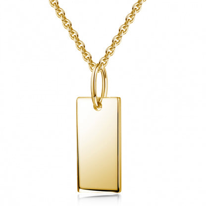 Collier mit Gravuranhänger 17x8mm Silber 925/000 10 Milliemes vergoldet