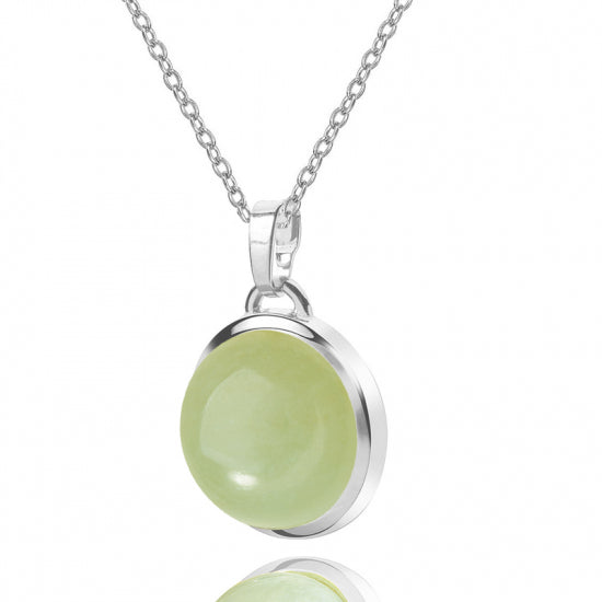 Collier mit Anhänger Aventurin grün Silber 925/000
