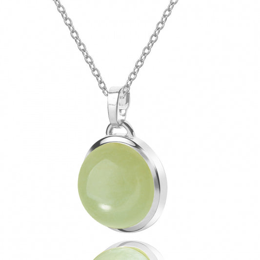 Collier mit Anhänger Aventurin grün Silber 925/000