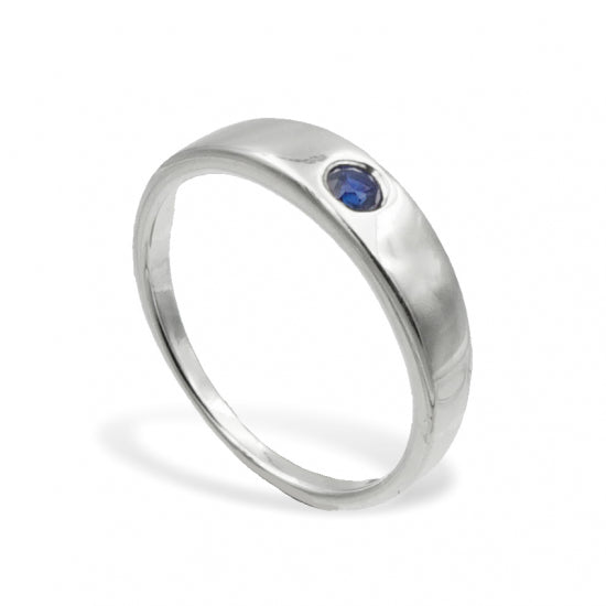 Anhänger Taufring mit Kristall blau Silber 925/000