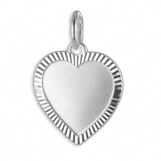 Gravurplatte Herz teilmatt - Silber 925/000