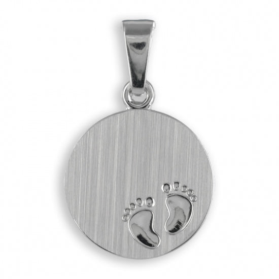 Gravurplatte mit Babyfüssen Echt Silber 925/000