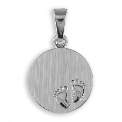 Gravurplatte mit Babyfüssen Echt Silber 925/000