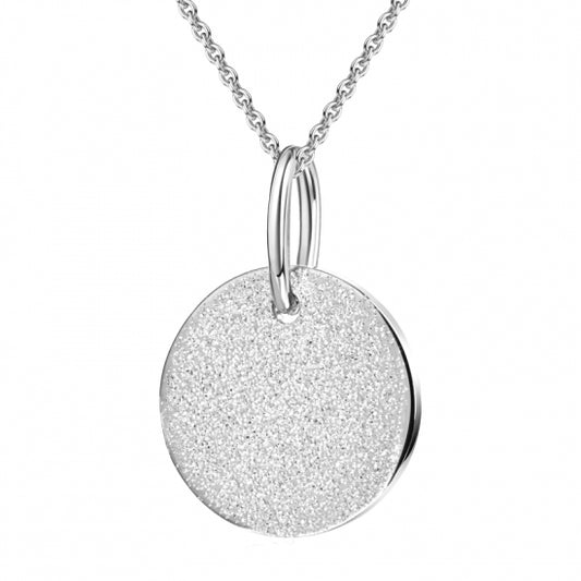 Collier mit Anhänger Dot Ø 12mm mit Diamant Glitzer Silber 925/000