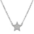 Collier Stern mit 18 Zirkonia Echt Silber 925/000