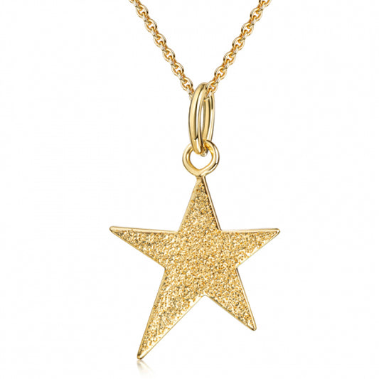 Collier Polarstern mit Diamant Glitzer Silber 925/000 10 Milliemes vergoldet